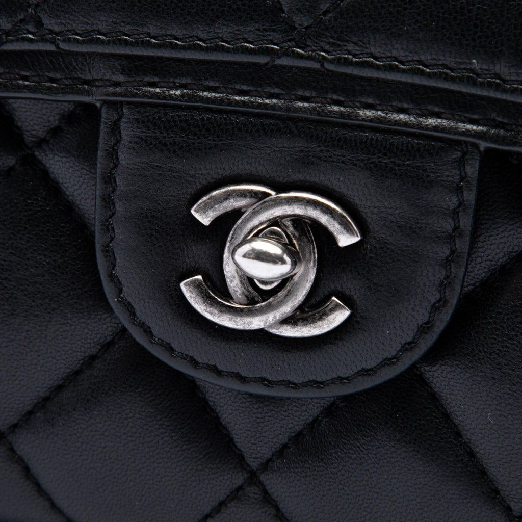 Chanel Small Quilted Lambskin Citizen Zip Flap Crossbody Bag - Black