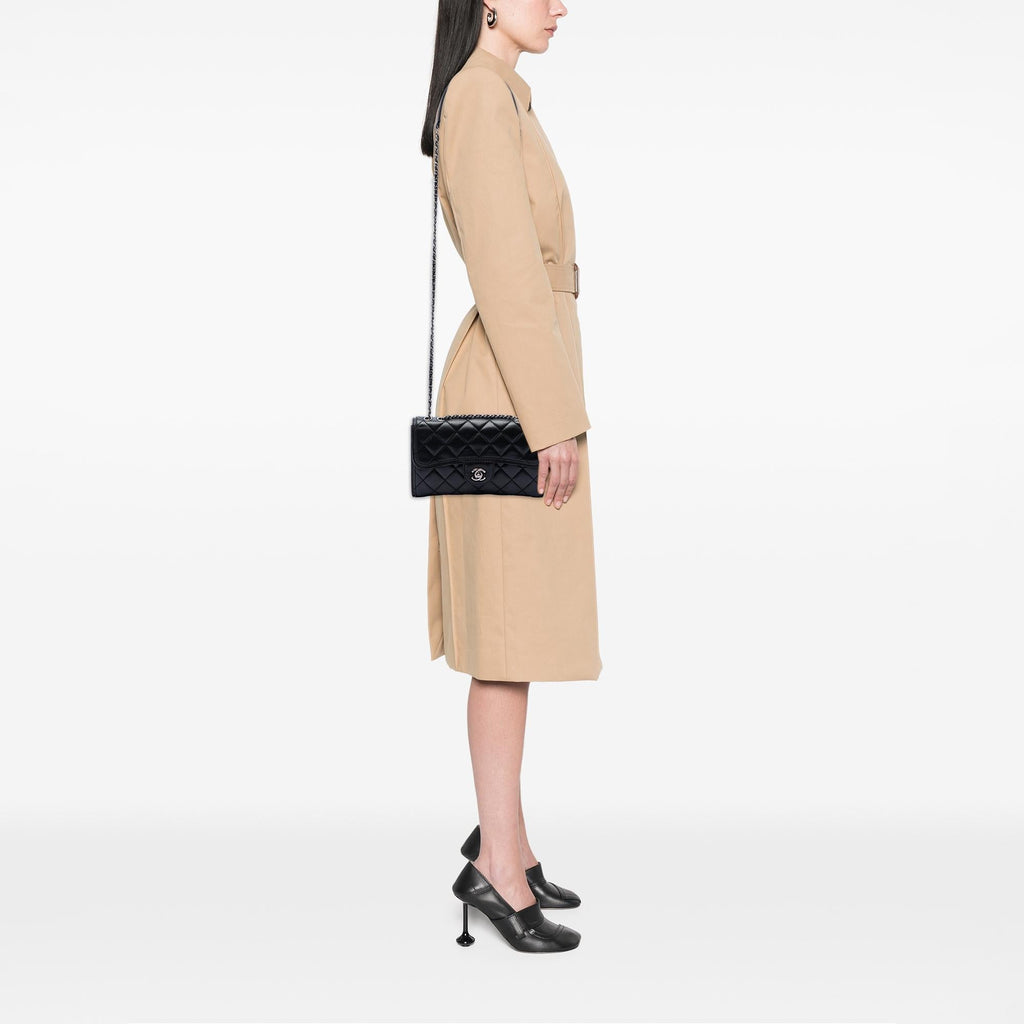 Chanel Small Quilted Lambskin Citizen Zip Flap Crossbody Bag - Black