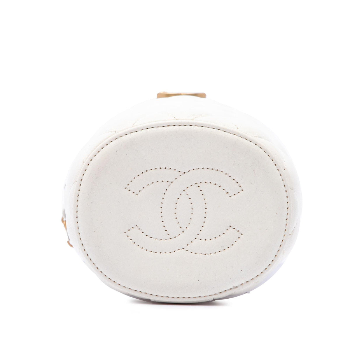 Chanel Small Quilted Lambskin Crown Box Bag - White