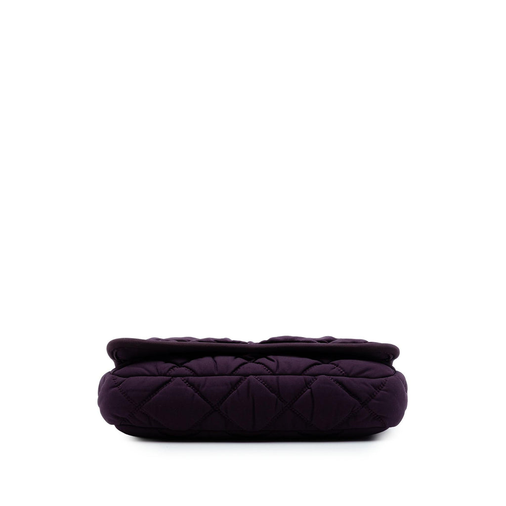 Chanel Small Quilted Nylon Bubble Flap Shoulder Bag - Purple