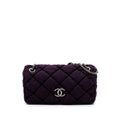 Chanel Small Quilted Nylon Bubble Flap Shoulder Bag - Purple