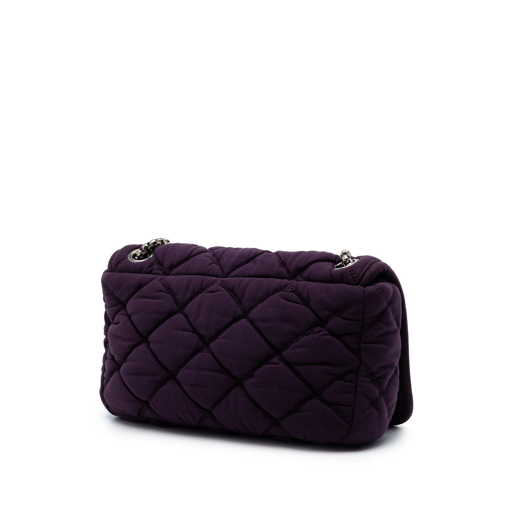 Chanel Small Quilted Nylon Bubble Flap Shoulder Bag - Purple
