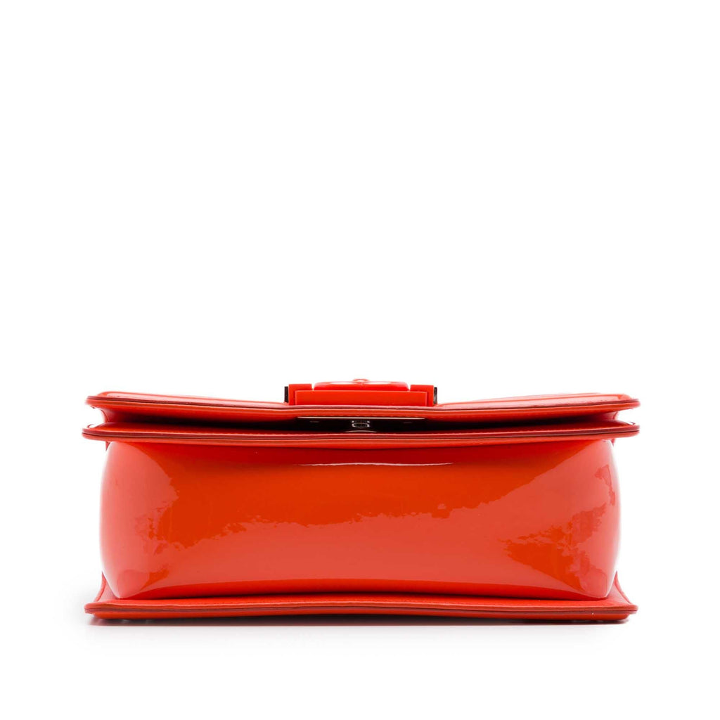 Chanel Small Quilted Patent and Acrylic Boy Flap Crossbody Bag - Orange