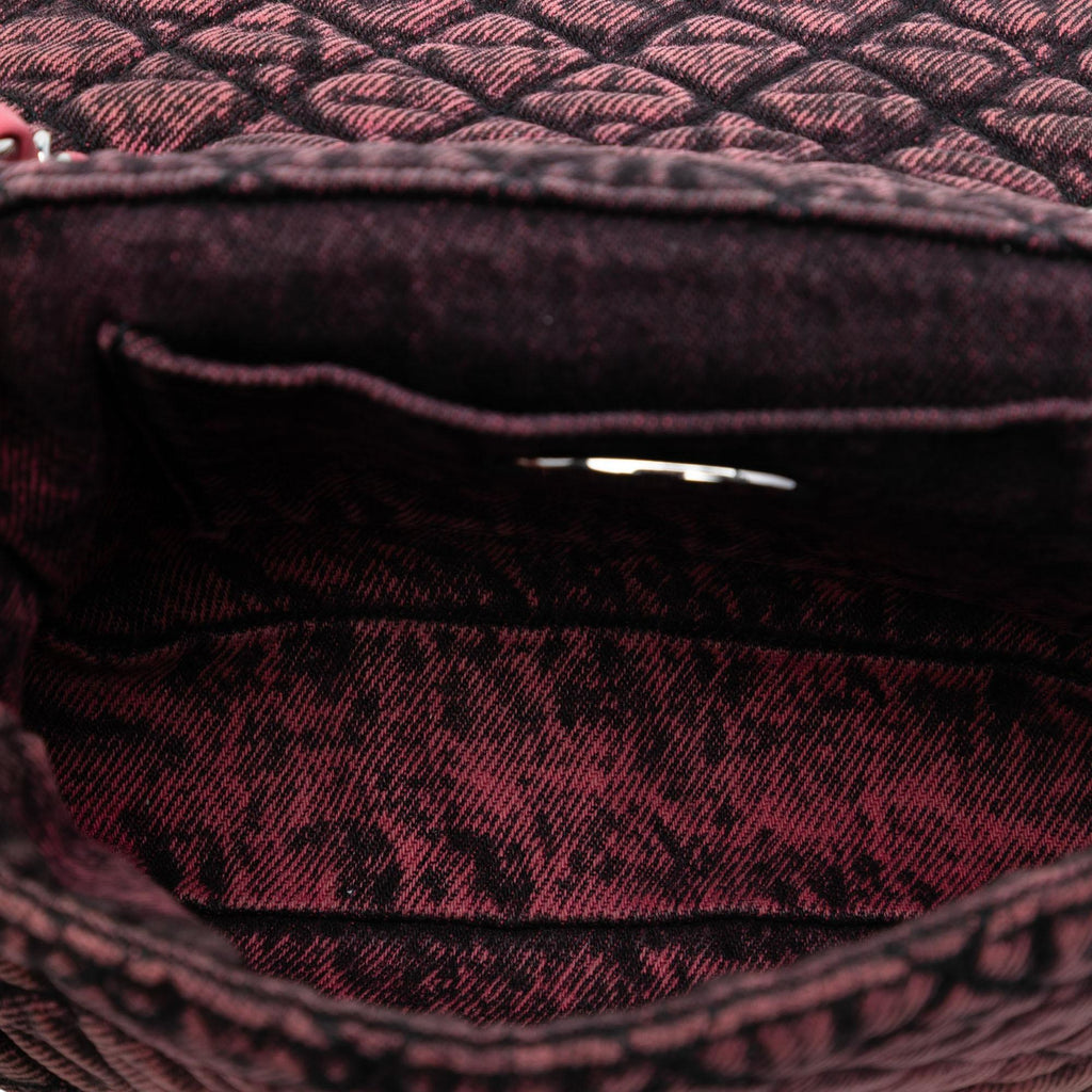 Chanel Small Square CC Quilted Denimpression Single Flap Crossbody Bag - Grey/Pink