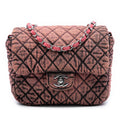 Chanel Small Square CC Quilted Denimpression Single Flap Crossbody Bag - Grey/Pink