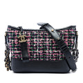 Chanel Small Tweed and Lambskin Gabrielle Crossbody Bag - Black