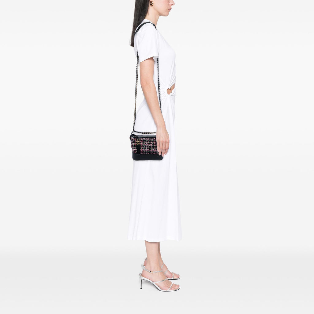 Chanel Small Tweed and Lambskin Gabrielle Crossbody Bag - Black