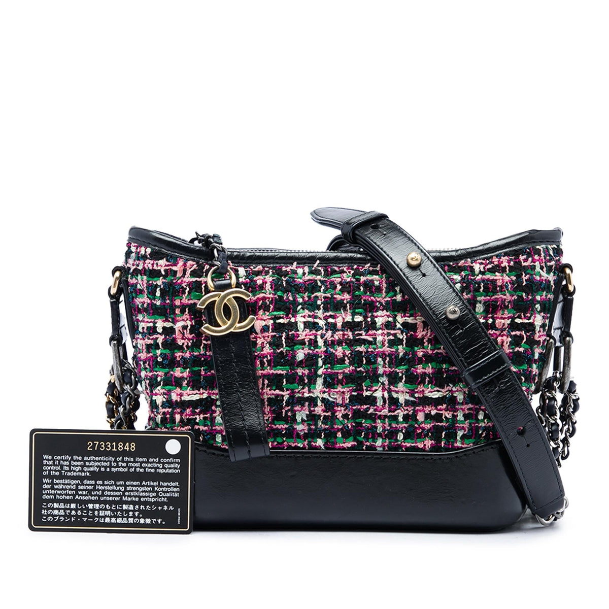 Chanel Small Tweed and Lambskin Gabrielle Crossbody Bag - Black