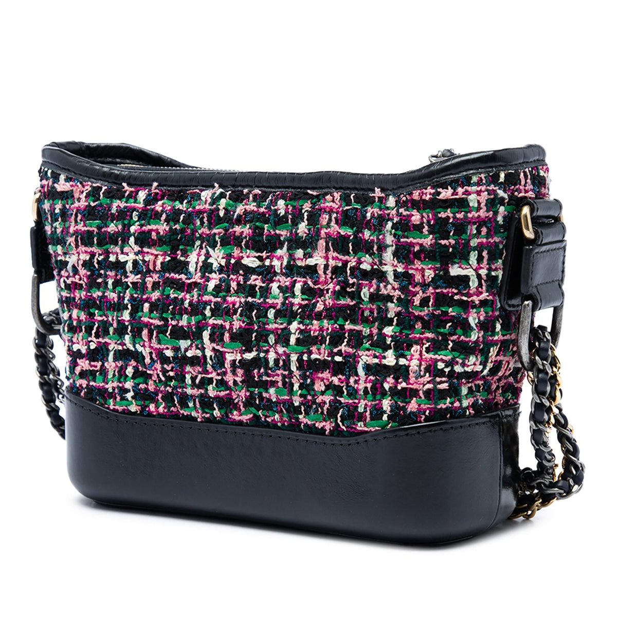 Chanel Small Tweed and Lambskin Gabrielle Crossbody Bag - Black