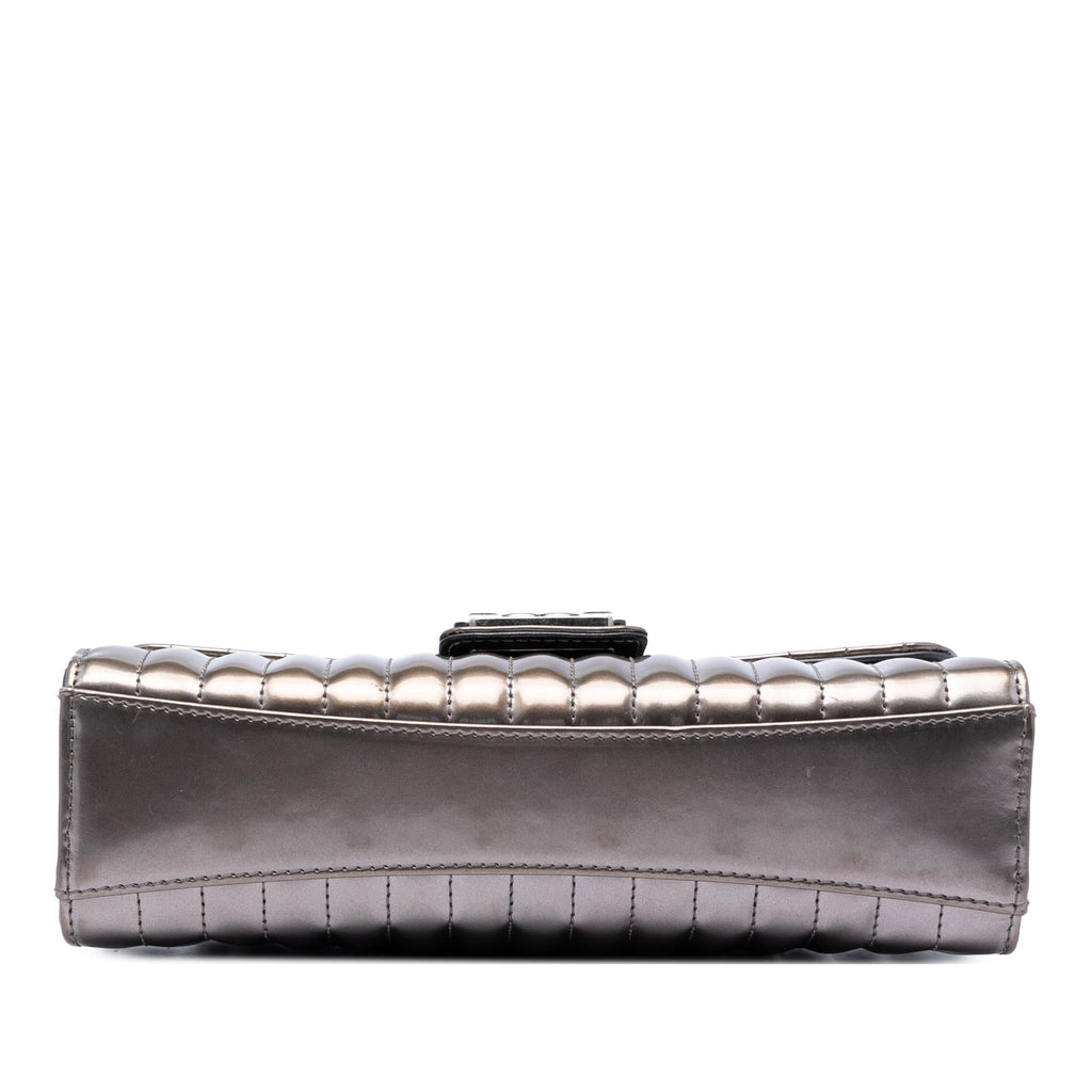 Chanel Small Vertical Quilted Patent Maharaja Express Flap Shoulder Bag - Grey