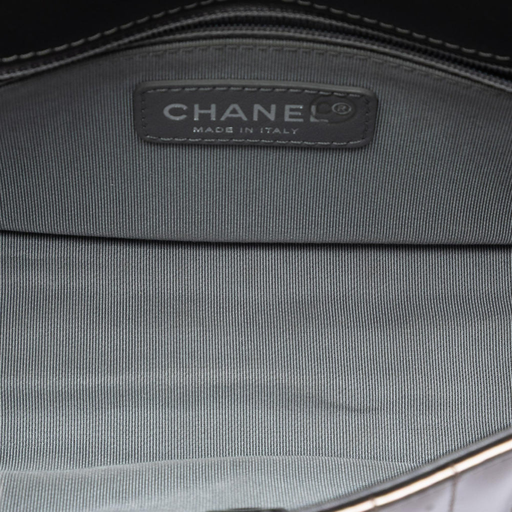 Chanel Small Vertical Quilted Patent Maharaja Express Flap Shoulder Bag - Grey