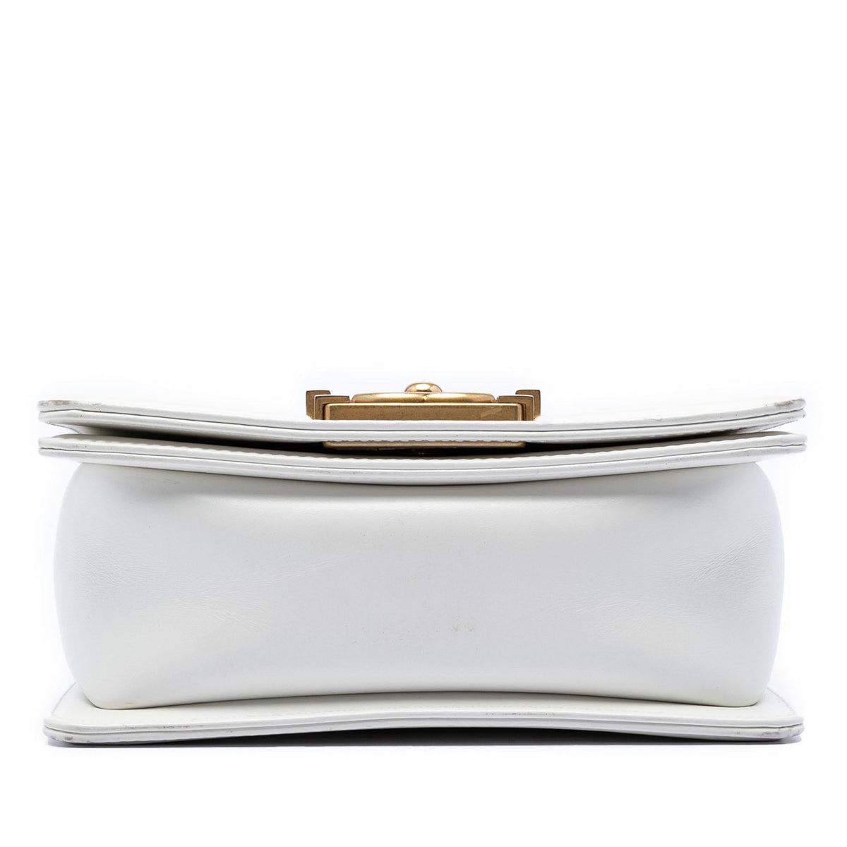 Chanel Square Calfskin Boy Reverso Flap Crossbody Bag - White