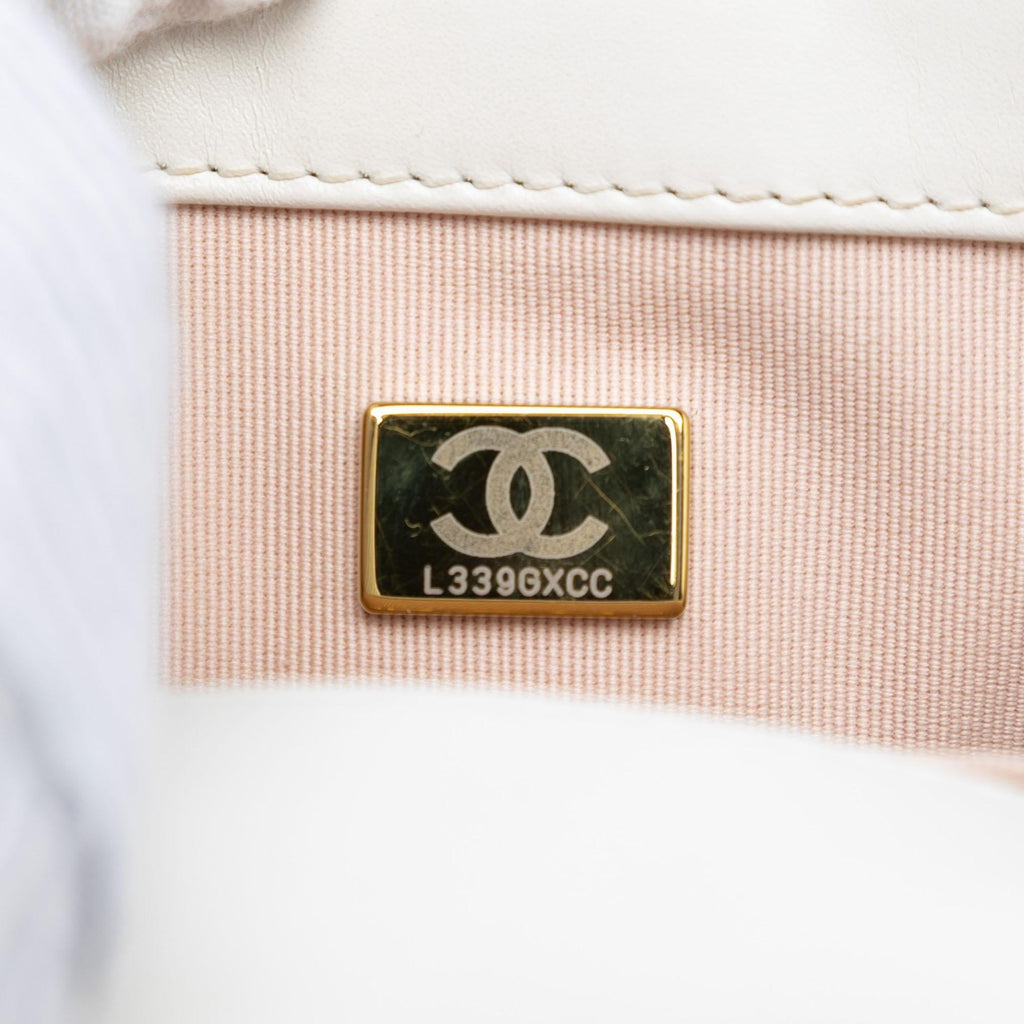 Chanel Square Calfskin Boy Reverso Flap Crossbody Bag - White