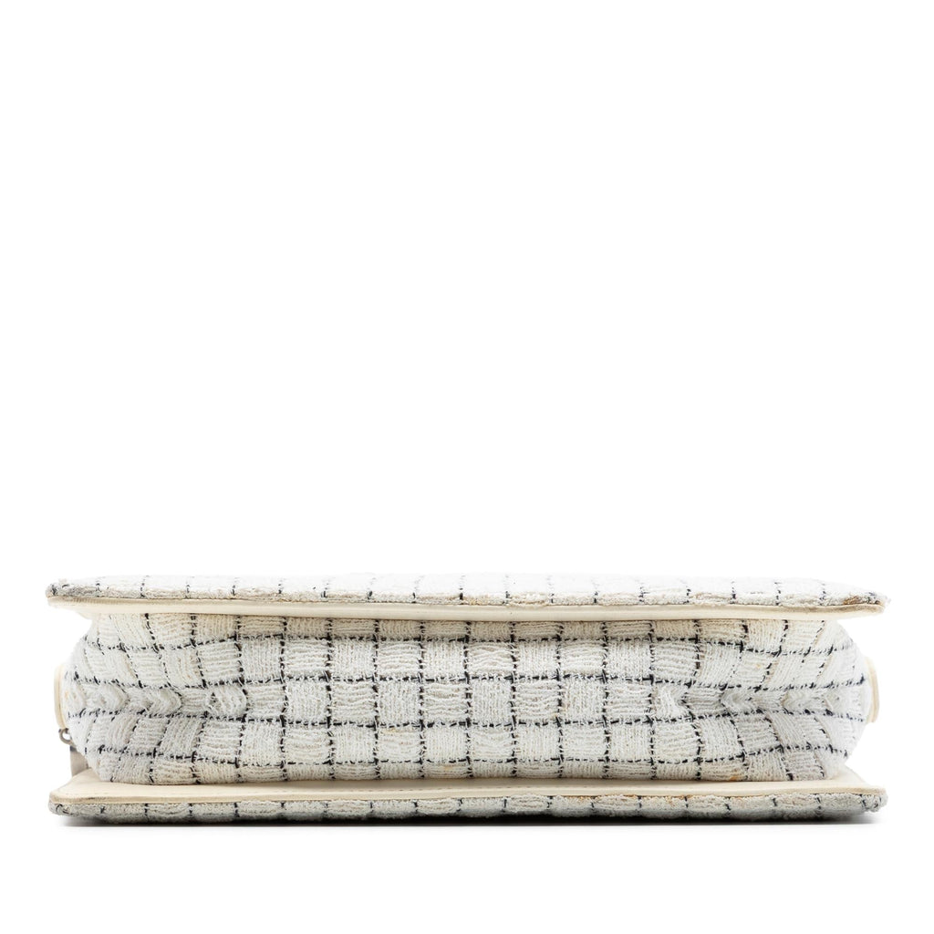 Chanel Tweed and Resin Zipped Shopping Bag - White
