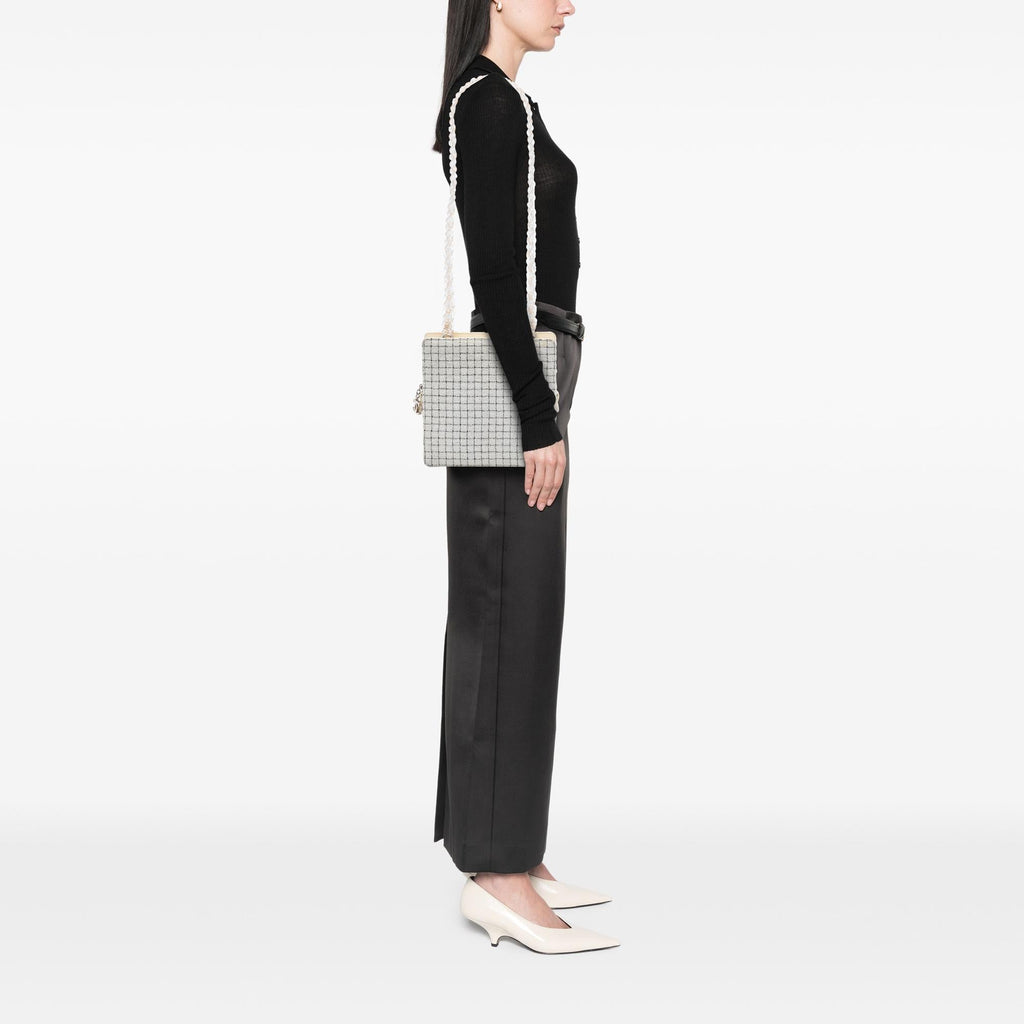 Chanel Tweed and Resin Zipped Shopping Bag - White