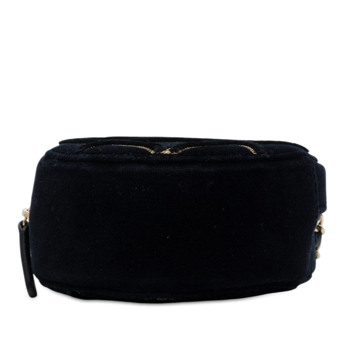 Chanel Velvet Pearl Sequin Round Crossbody Bag - Black