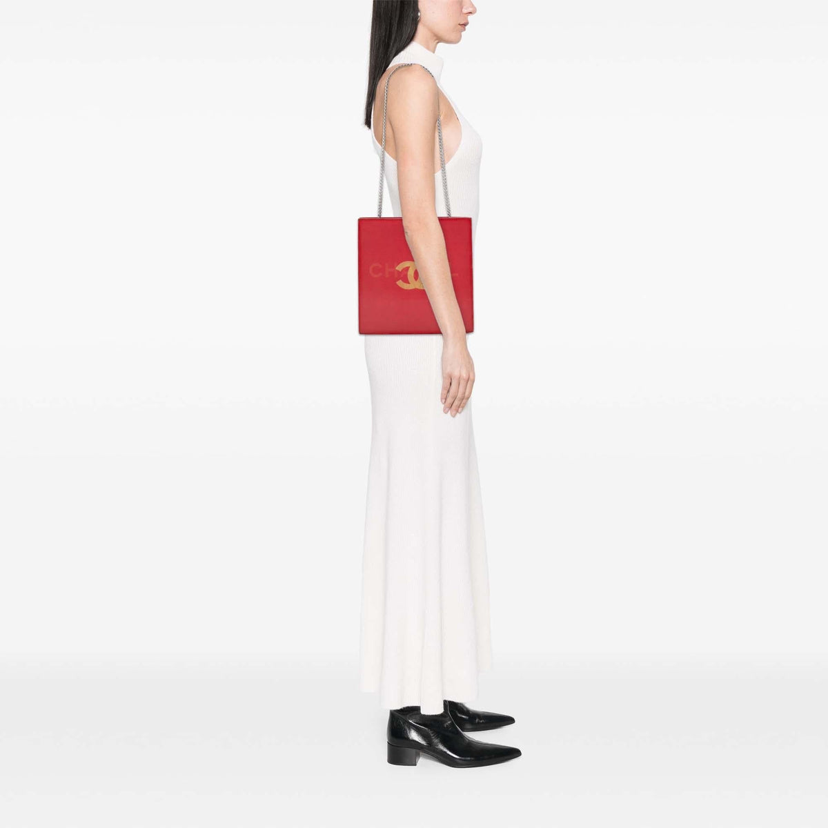 Chanel Vinyl Hologram CC Shoulder Bag - Red