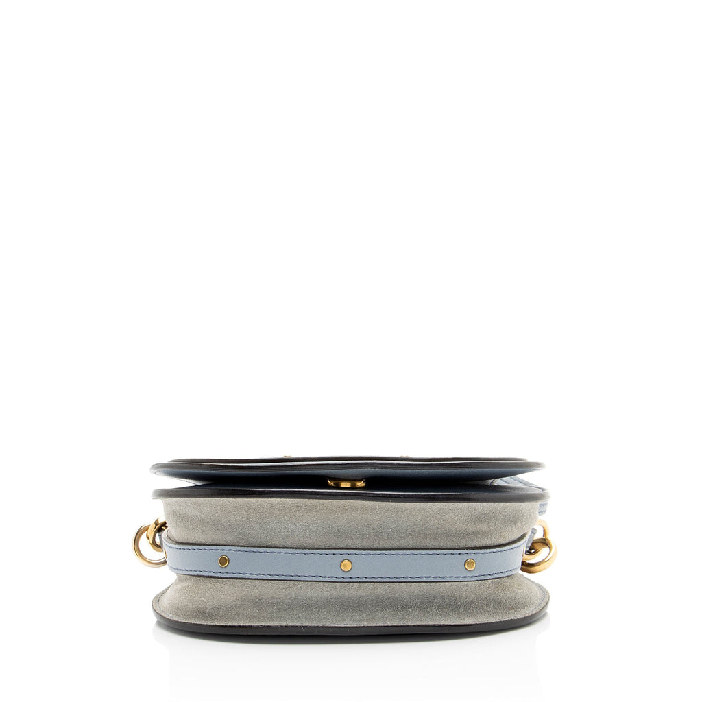 Chloe Calfskin Suede Nile Small Bracelet Bag - Blue
