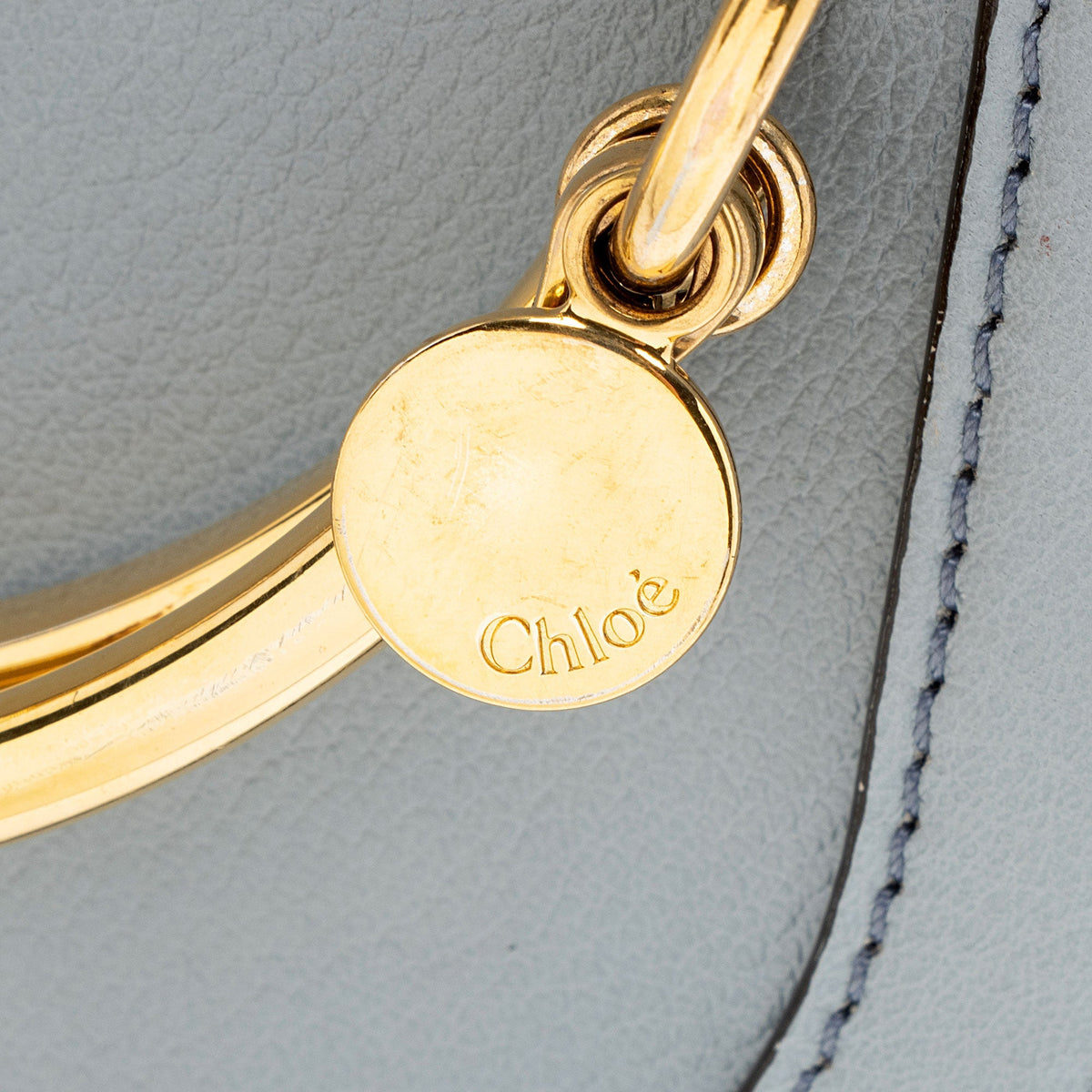 Chloe Calfskin Suede Nile Small Bracelet Bag - Blue