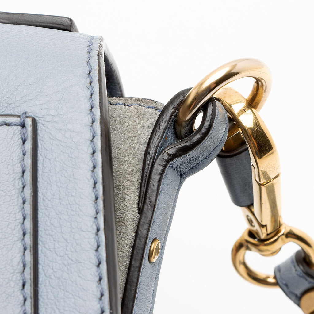 Chloe Calfskin Suede Nile Small Bracelet Bag - Blue