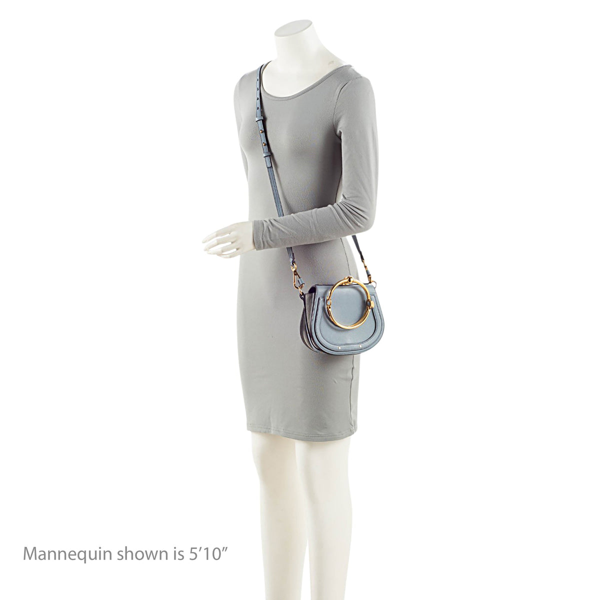 Chloe Calfskin Suede Nile Small Bracelet Bag - Blue