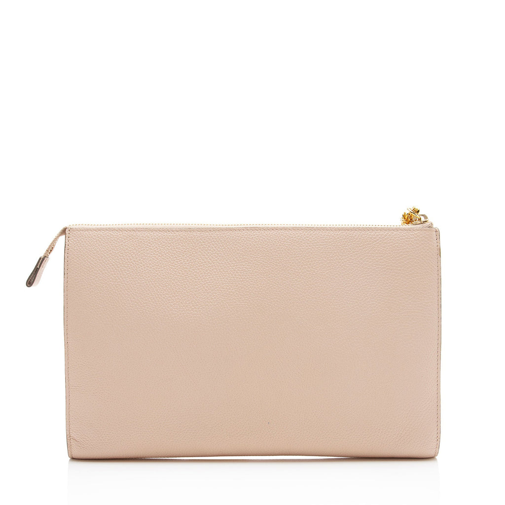 Chloe Grained Calfskin Joe Clutch - Beige/Pink