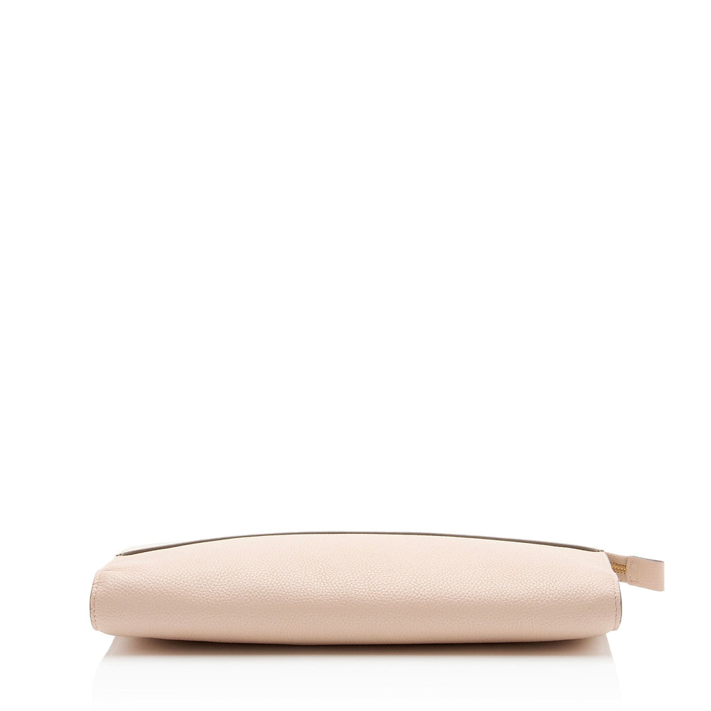 Chloe Grained Calfskin Joe Clutch - Beige/Pink
