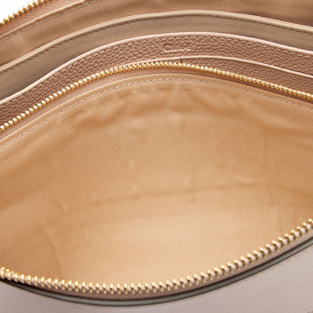 Chloe Grained Calfskin Joe Clutch - Beige/Pink