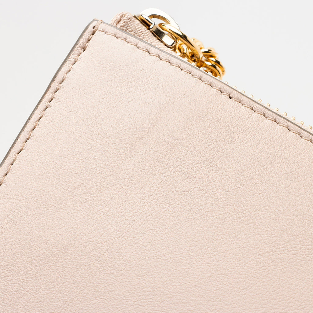 Chloe Grained Calfskin Joe Clutch - Beige/Pink