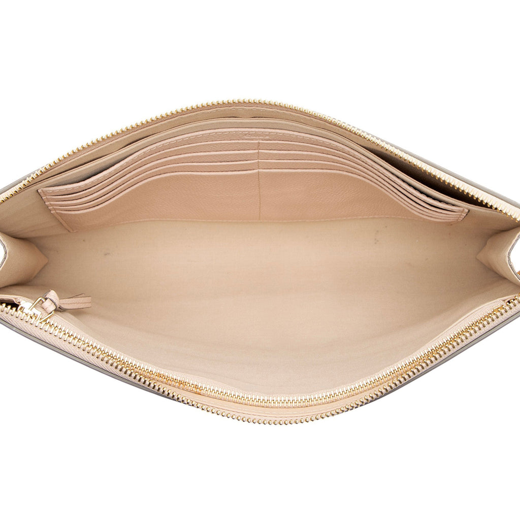 Chloe Grained Calfskin Joe Clutch - Beige/Pink