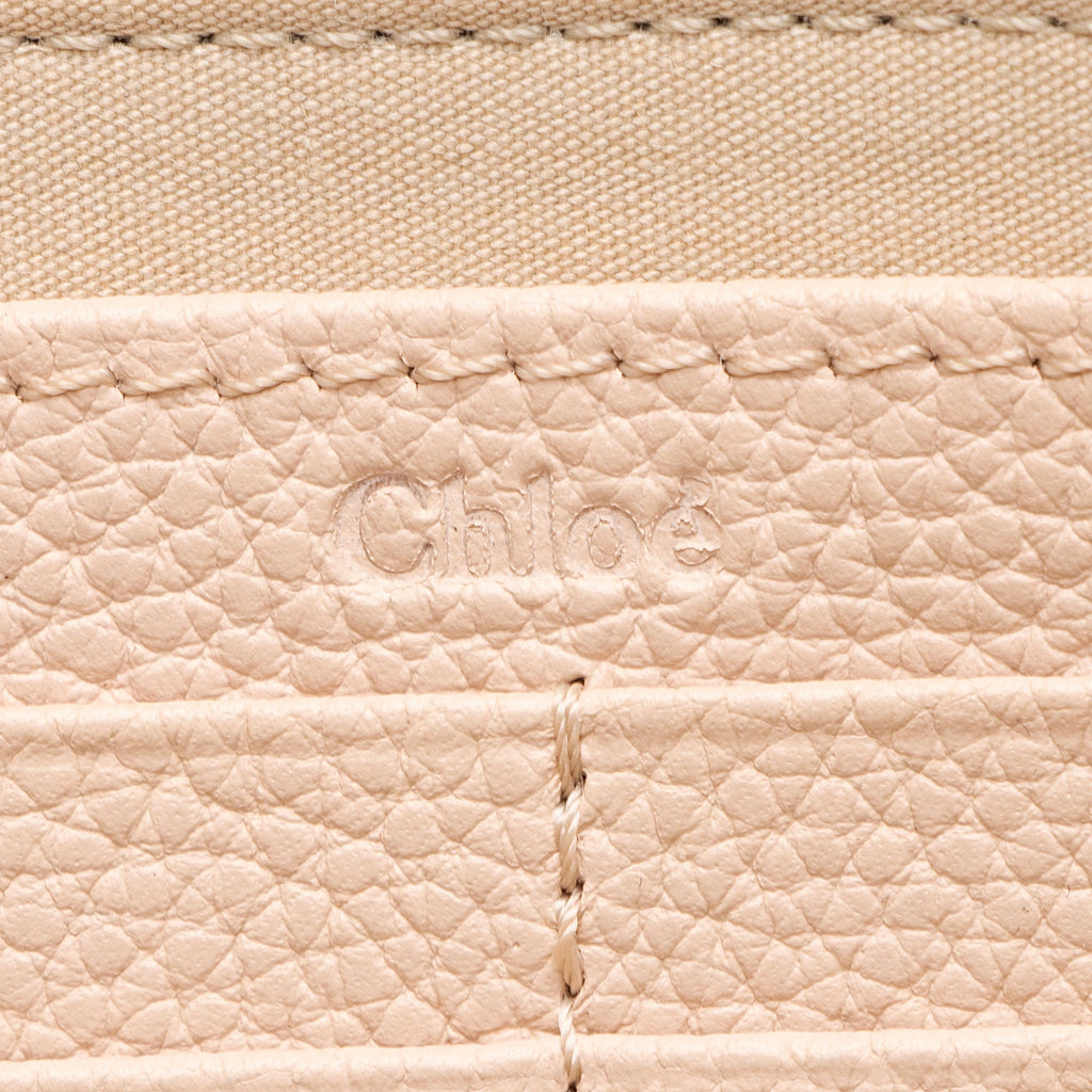 Chloe Grained Calfskin Joe Clutch - Beige/Pink