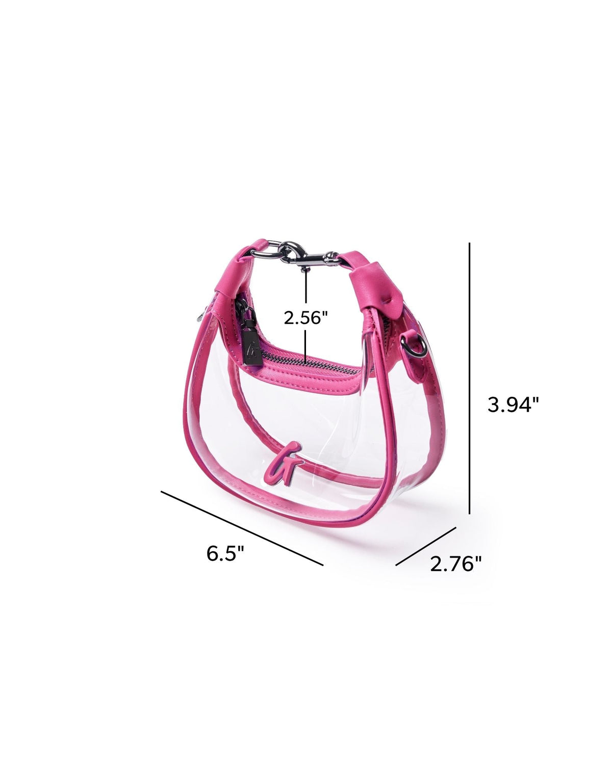 NANO CLEAR HOBO BAG - HOT PINK