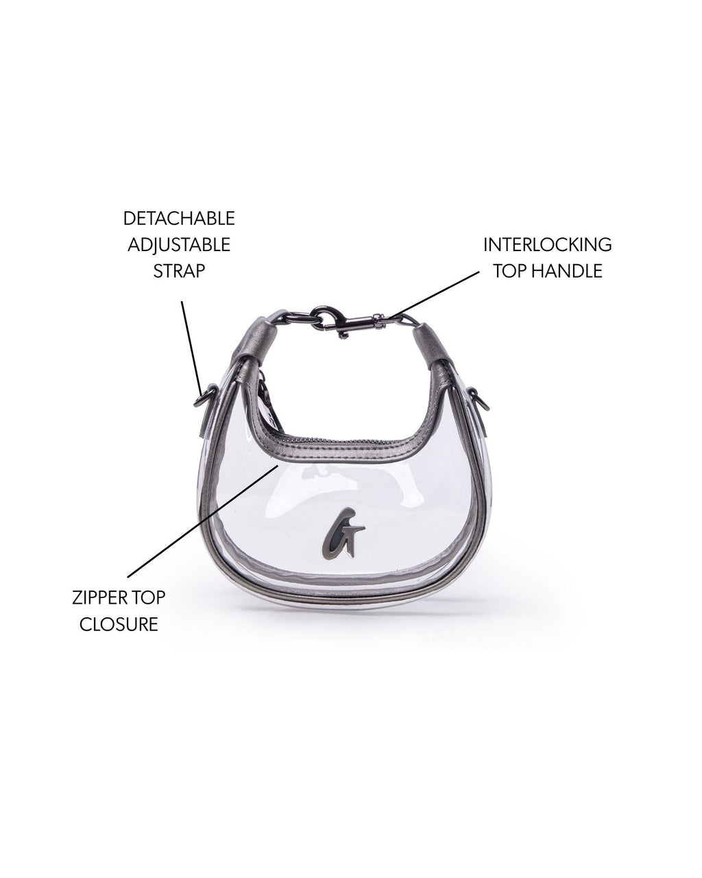 NANO CLEAR HOBO BAG - PLATINUM