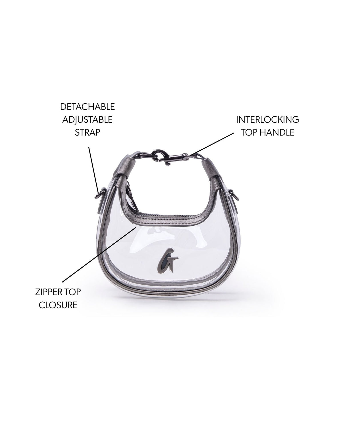NANO CLEAR HOBO BAG - PLATINUM