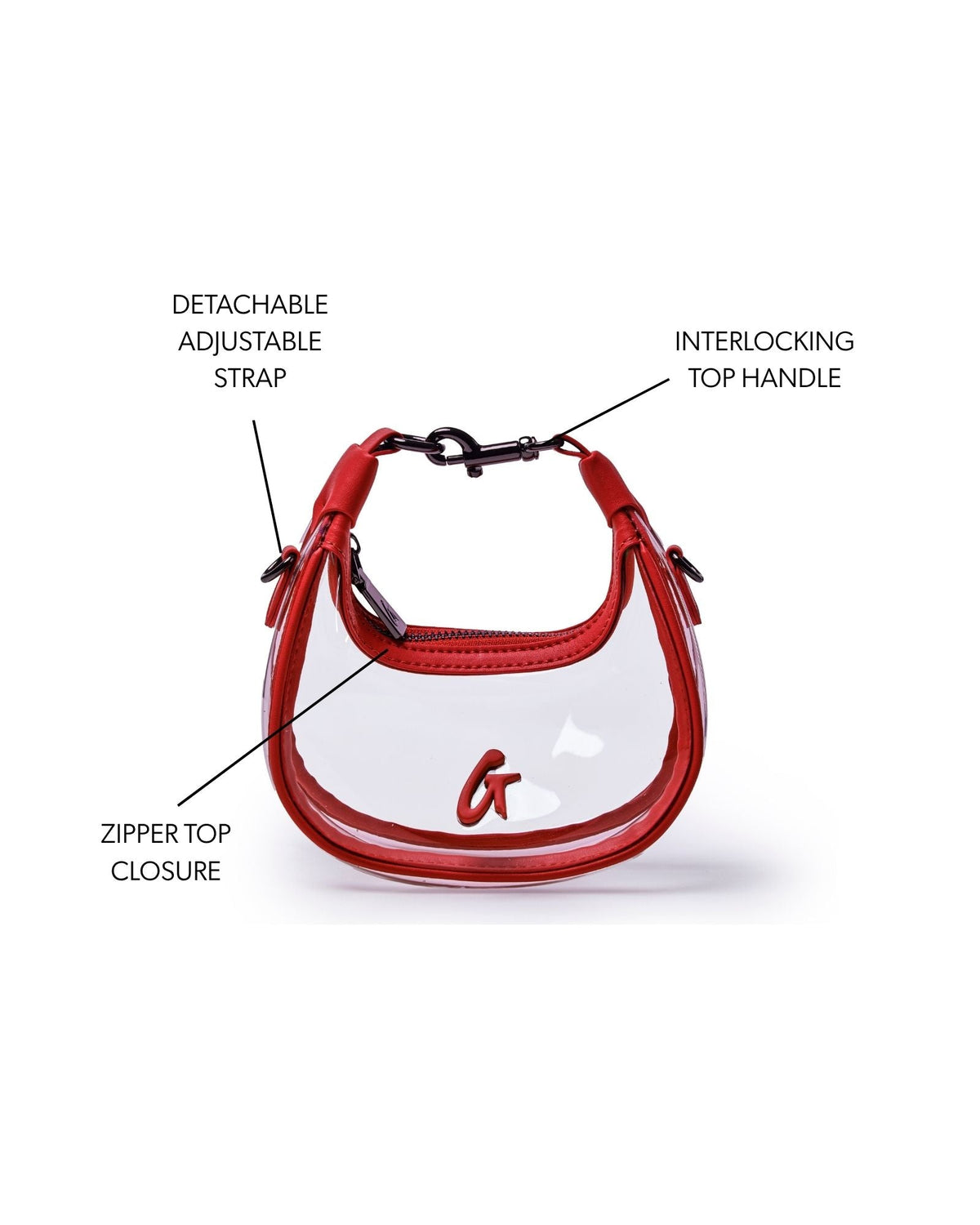 NANO CLEAR HOBO BAG - RED