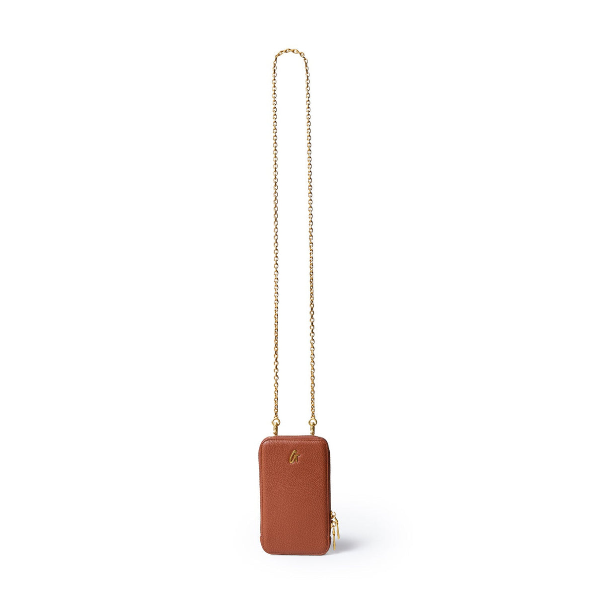 PEBBLE PHONE CROSSBODY - BROWN