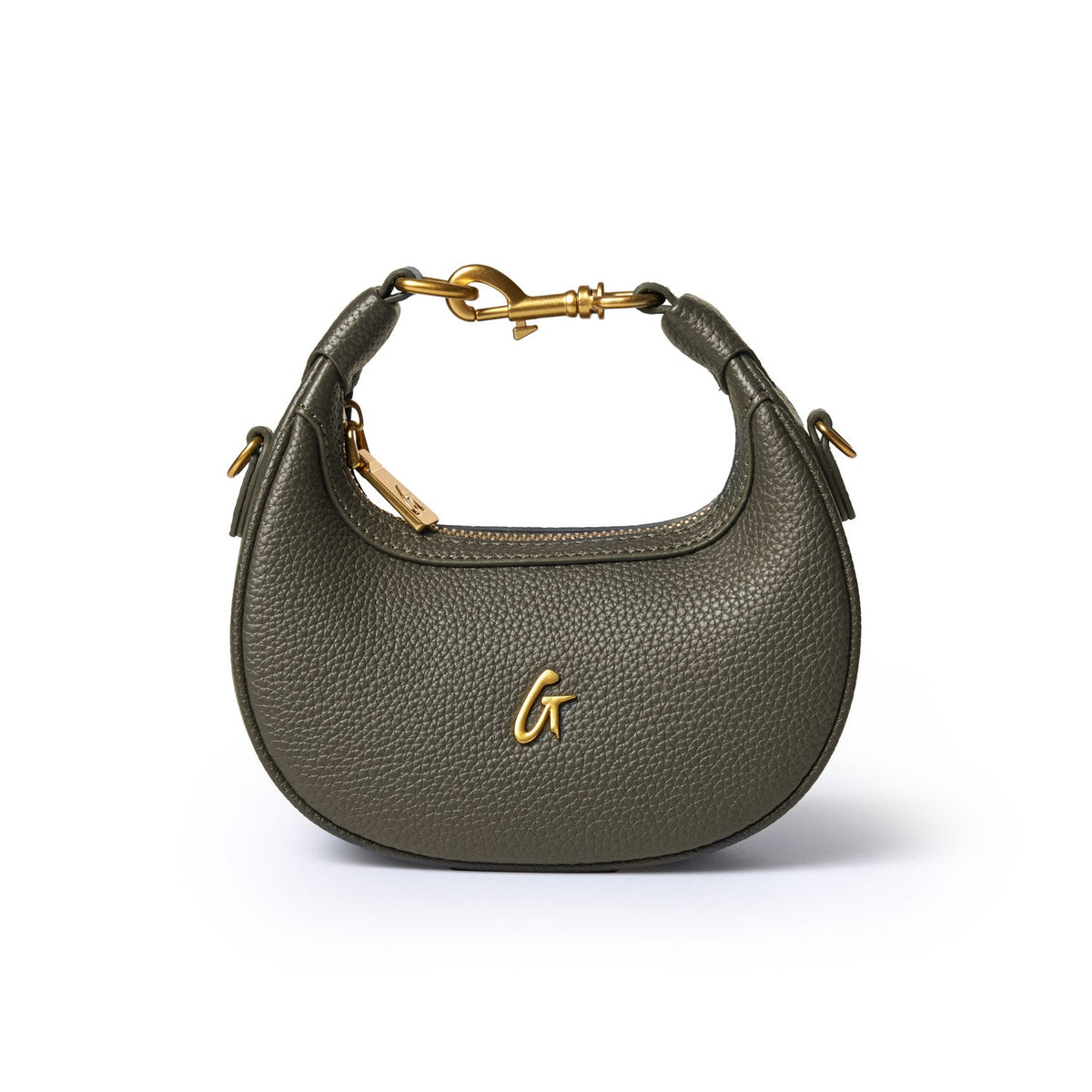 NANO PEBBLE HOBO BAG - OLIVE GREEN