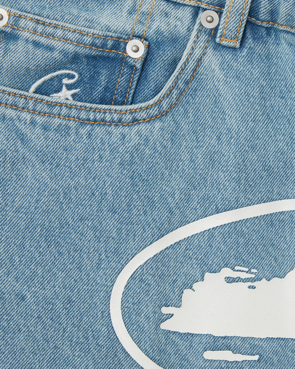 Corteiz Island Denim Short Stonewash