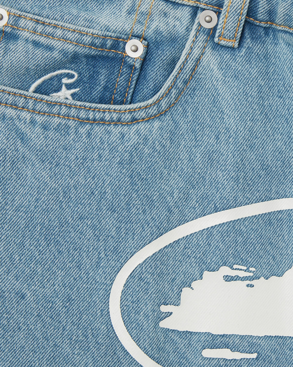 Corteiz Island Denim Short Stonewash