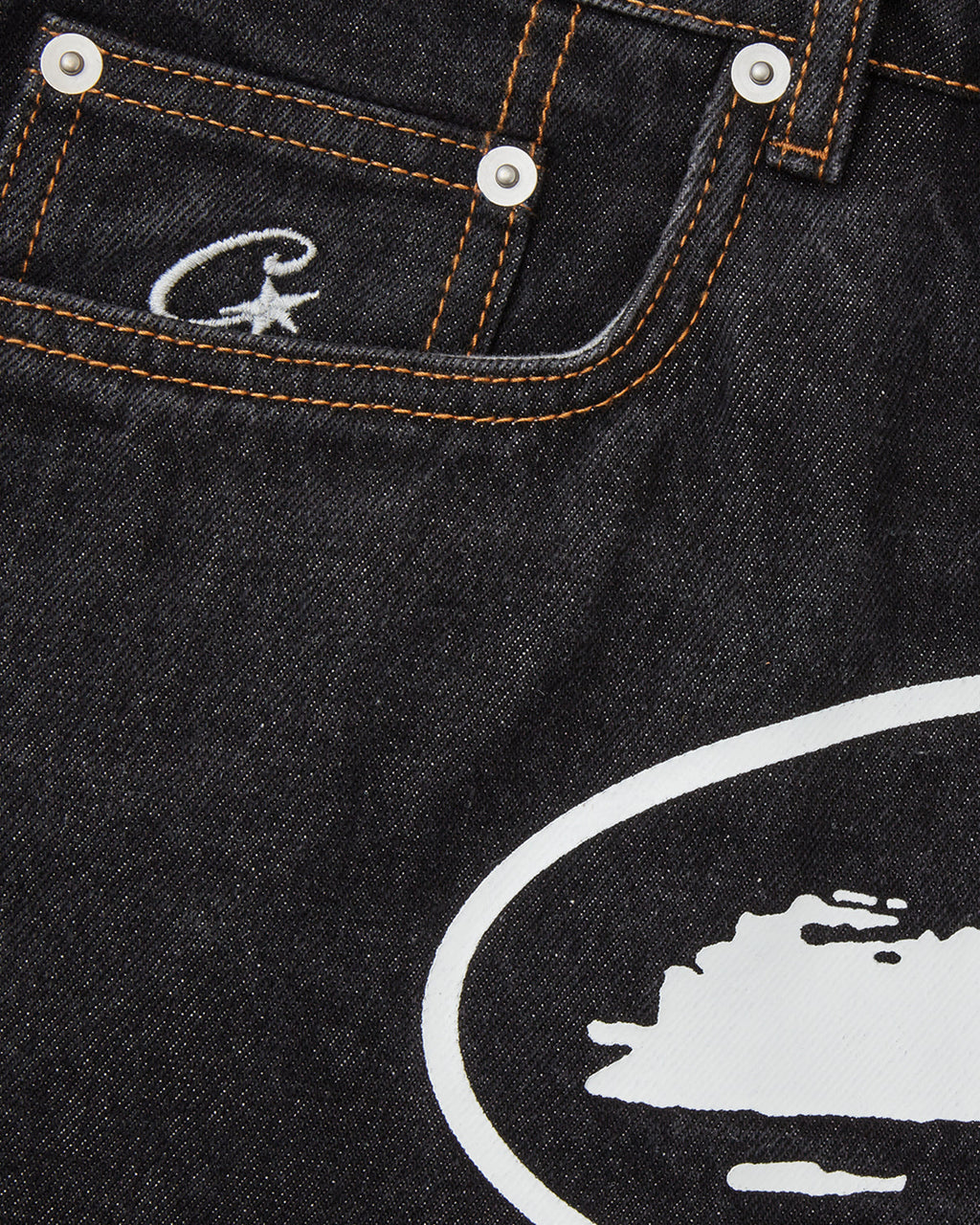 Corteiz Island Denim Short Washed Black