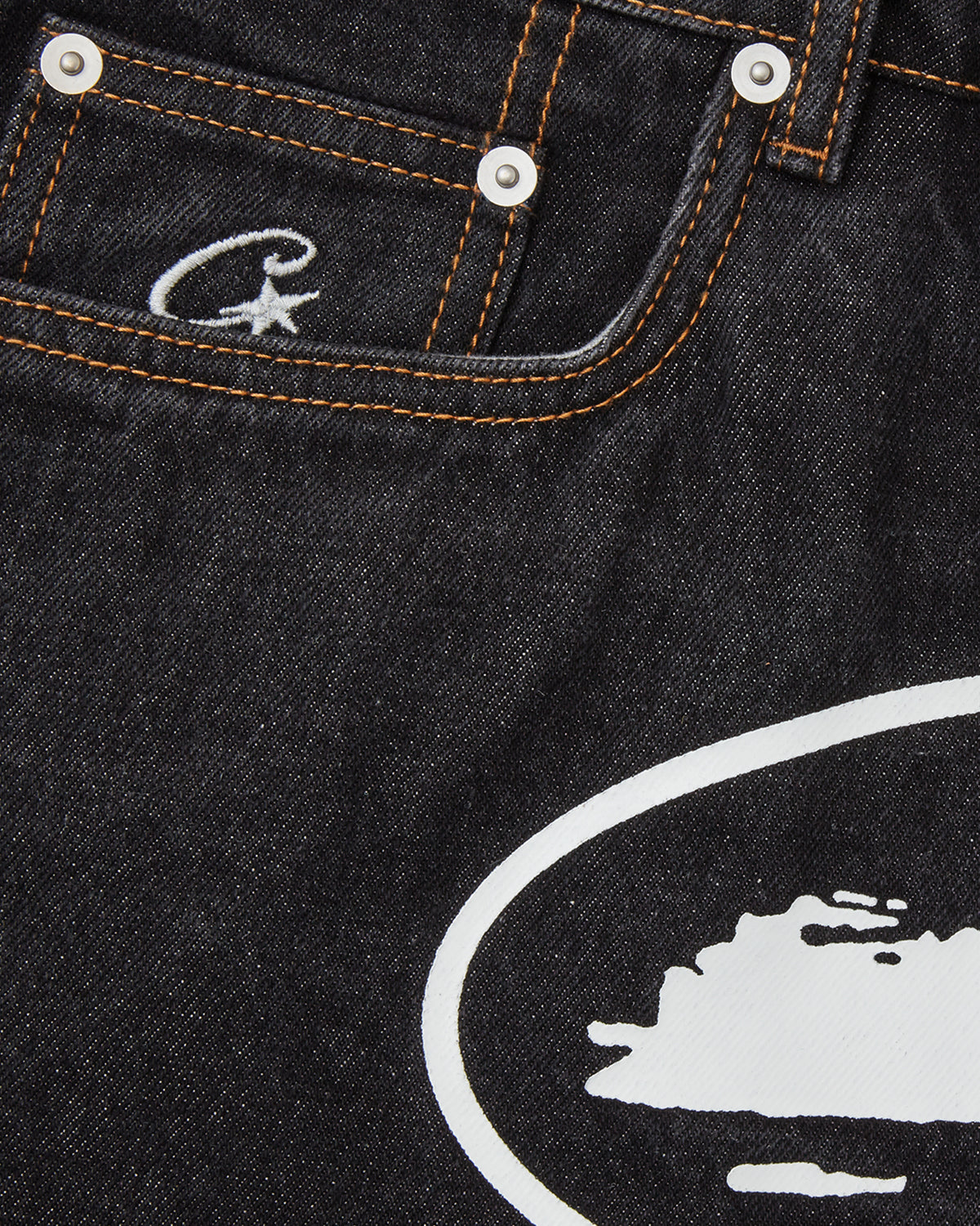 Corteiz Island Denim Short Washed Black
