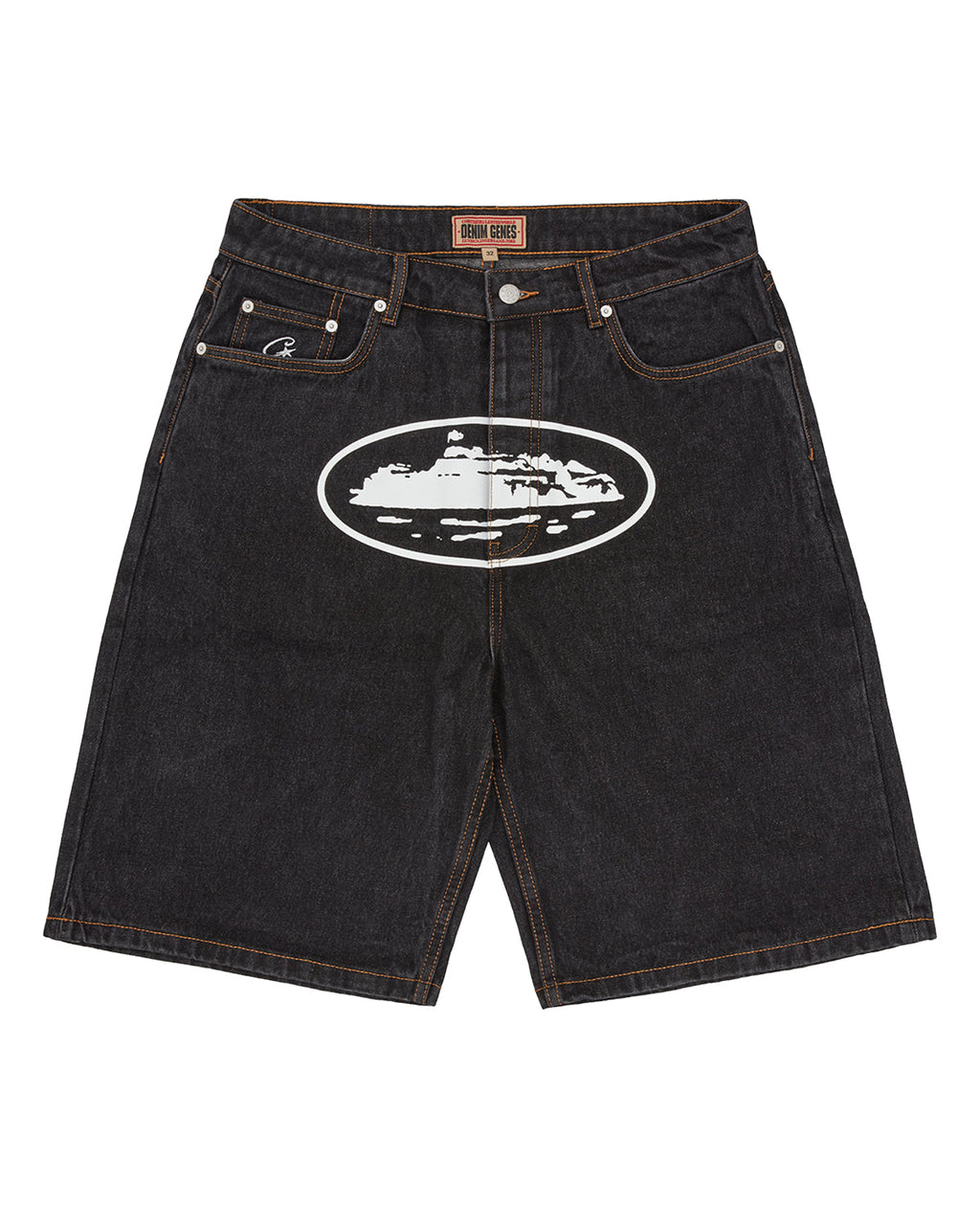 Corteiz Island Denim Short Washed Black