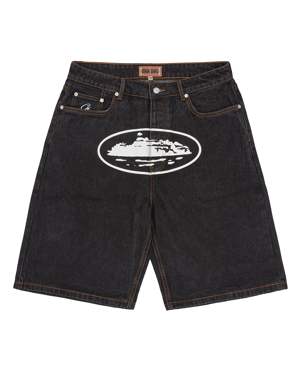 Corteiz Island Denim Short Washed Black