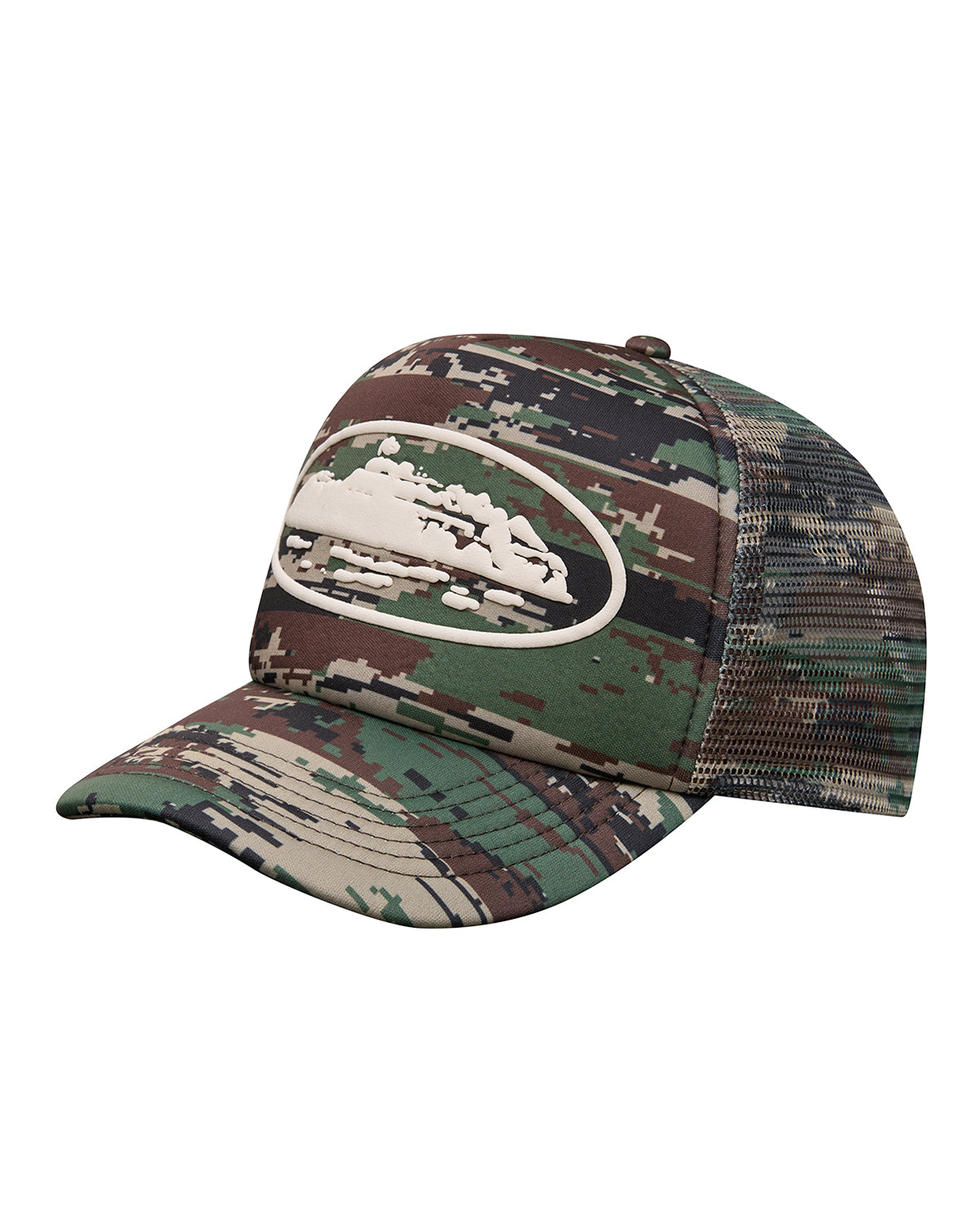 Corteiz Island Puff Print Trucker Hat Digi Camo