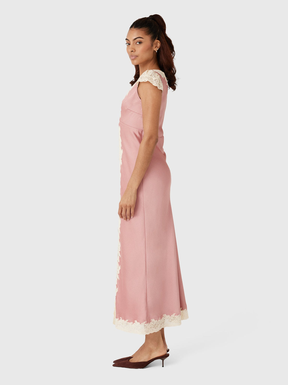 LoveShackFancy Women's Para Satin & Lace Midi Dress