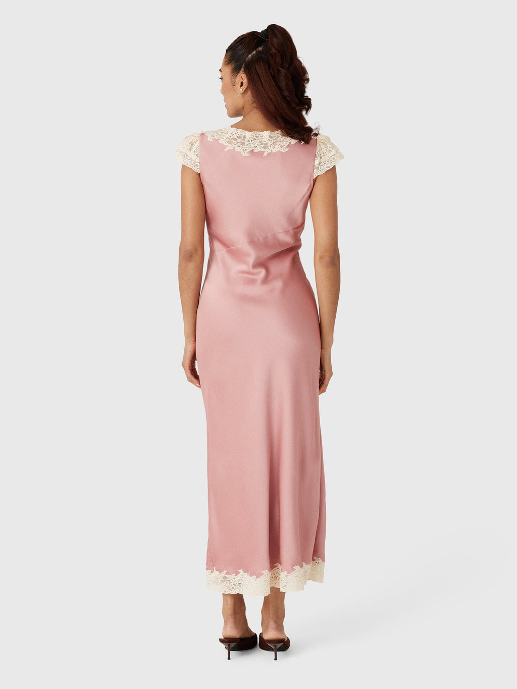 LoveShackFancy Women's Para Satin & Lace Midi Dress