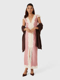 LoveShackFancy Women's Para Satin & Lace Midi Dress