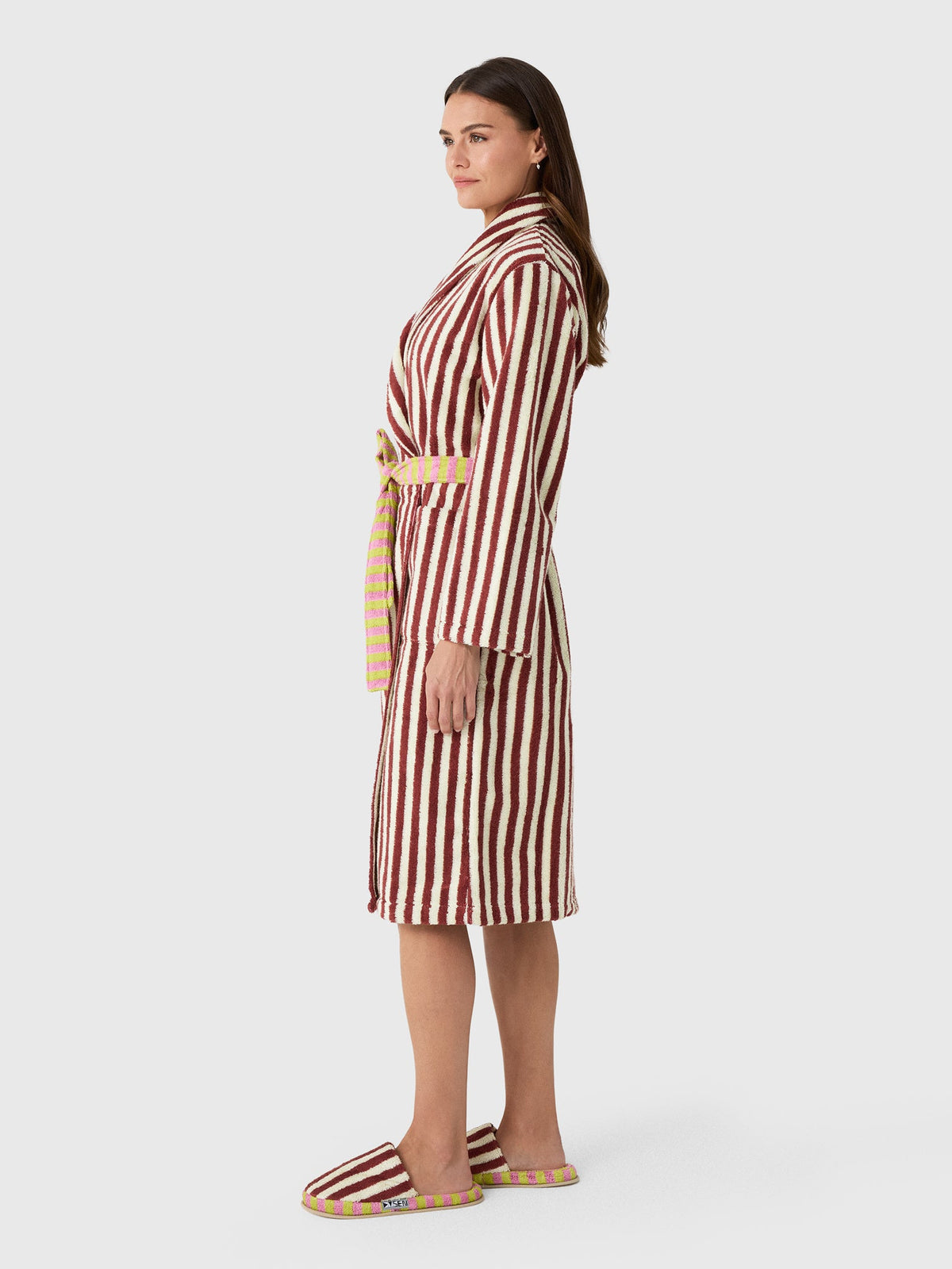 Dusen Dusen Women's Caterpillar Stripe Bathrobe