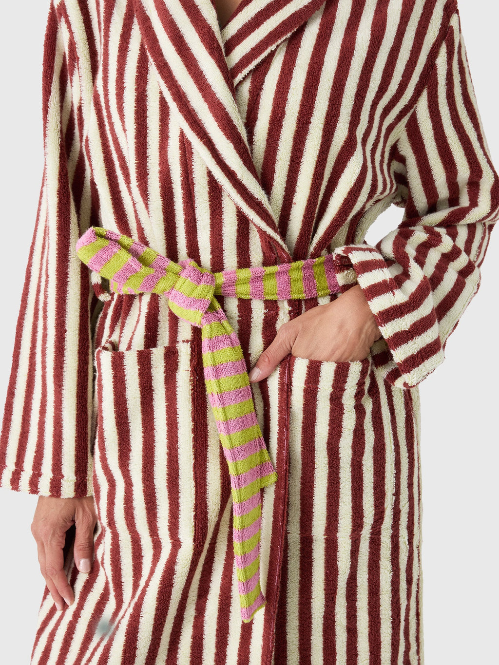 Dusen Dusen Women's Caterpillar Stripe Bathrobe