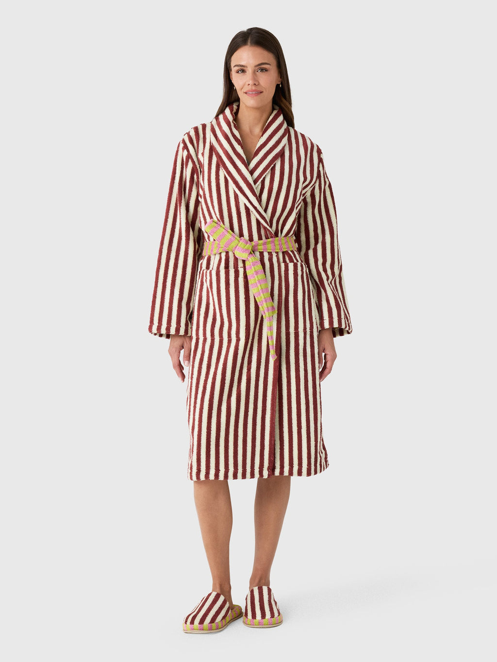Dusen Dusen Women's Caterpillar Stripe Bathrobe